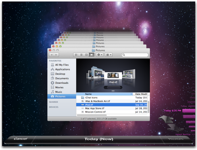 mac time machine restore stand-alone files